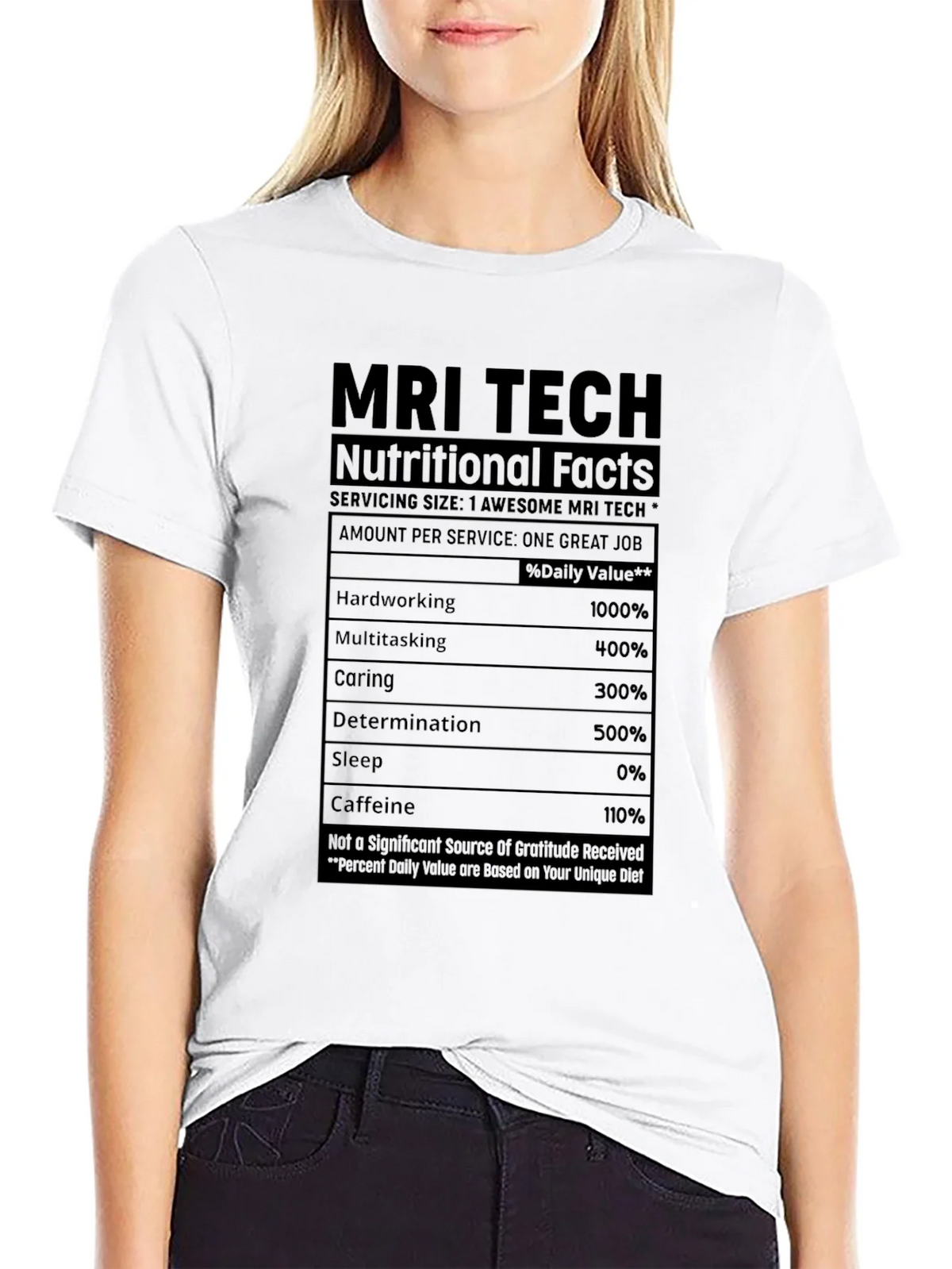 MRI Tech Nutritional Facts Black T-Shirt product image 8