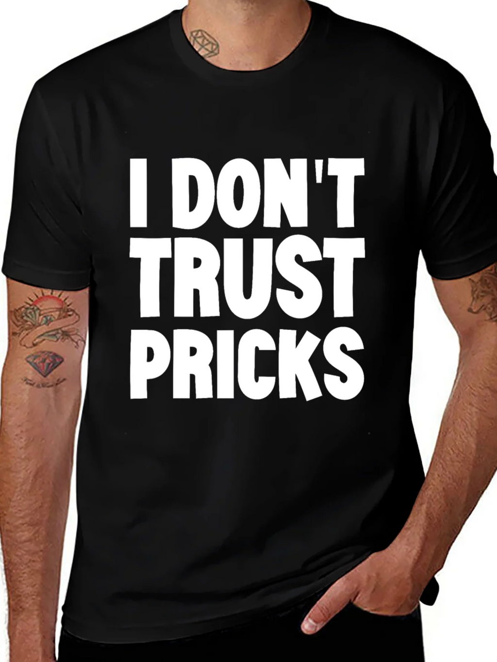 I Dont Trust Pricks Graphic Tee - Black product image 1