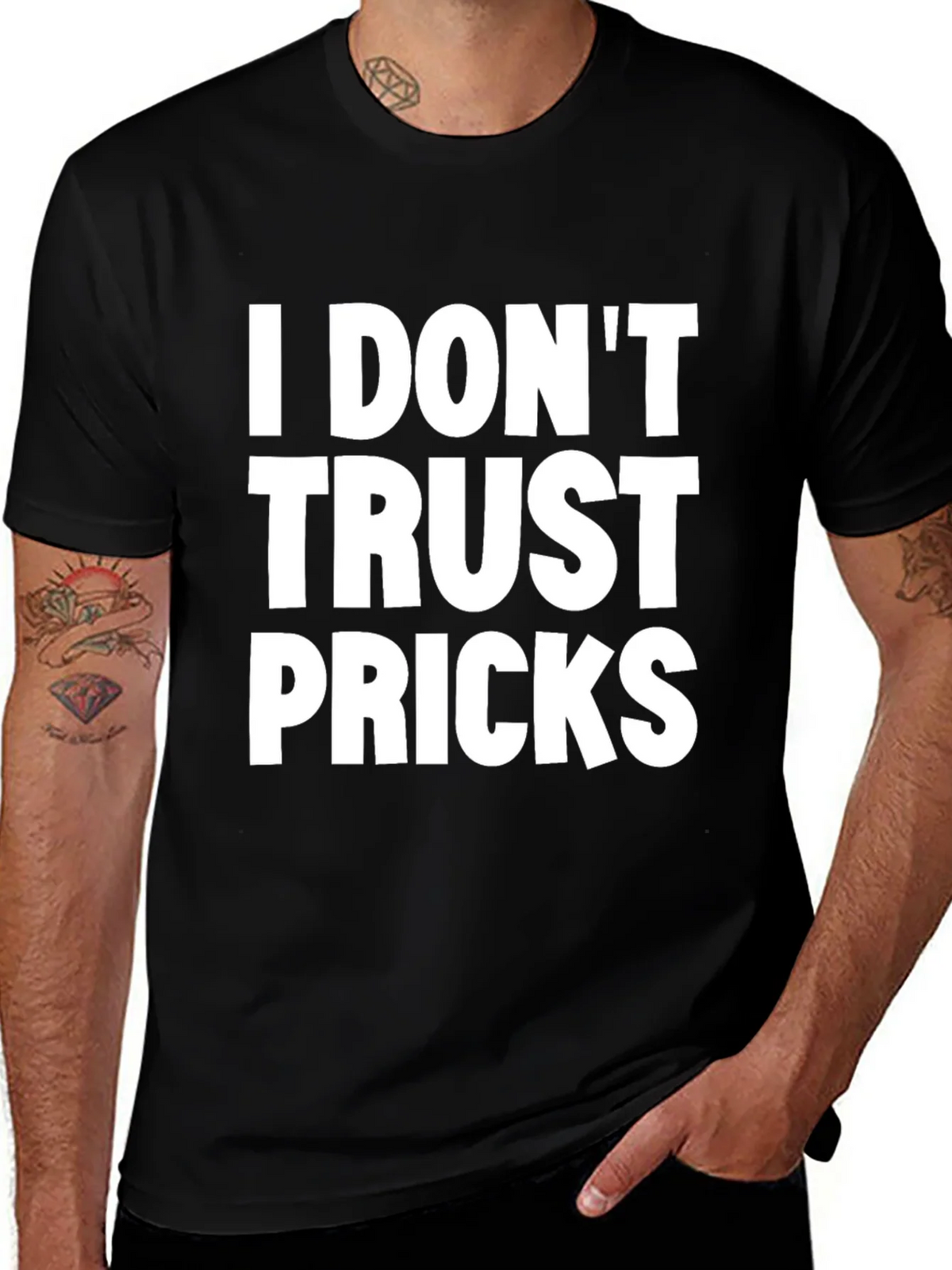 I Dont Trust Pricks Graphic Tee - Black product image 1