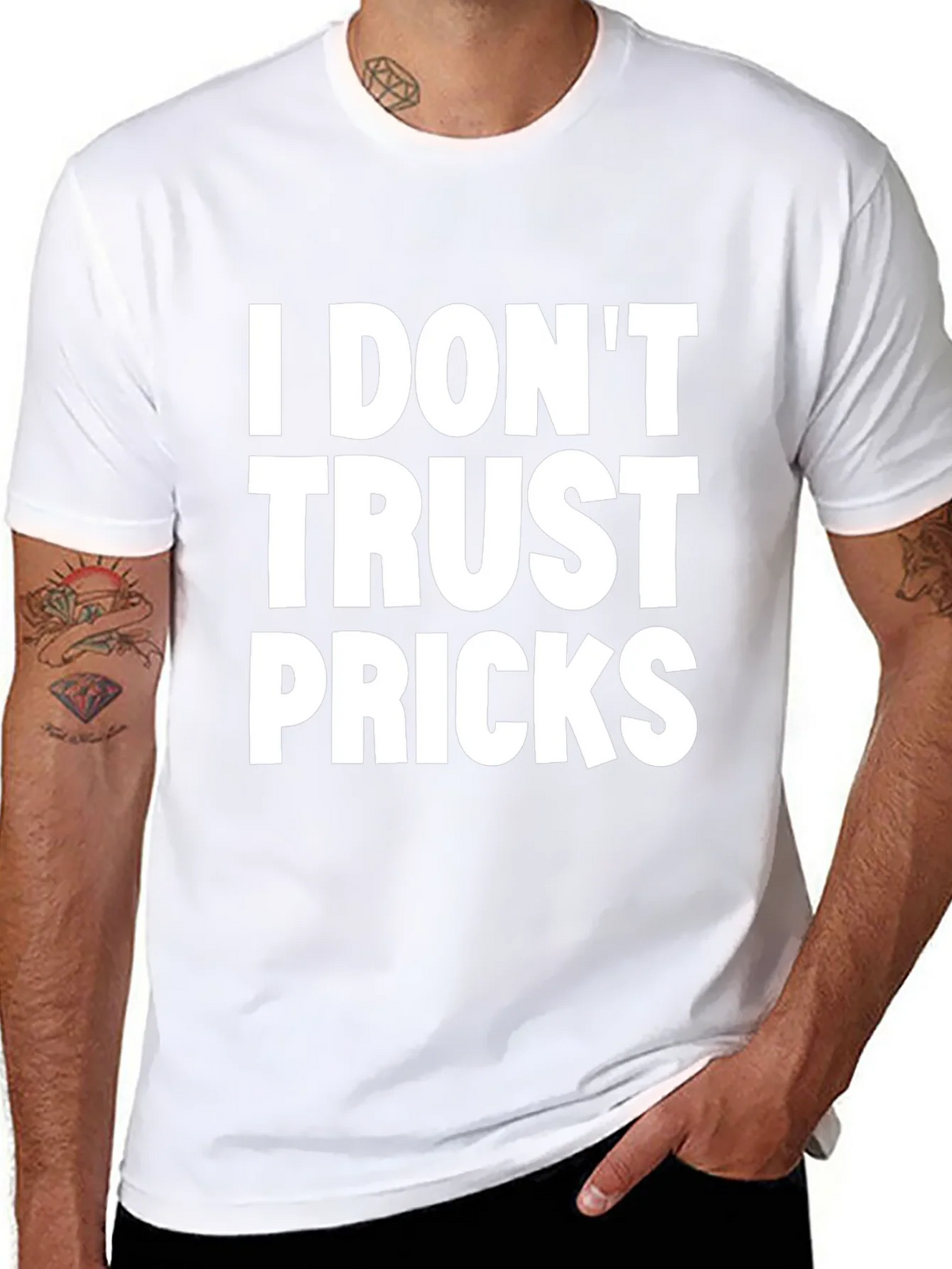 I Dont Trust Pricks Graphic Tee - Black product image 7