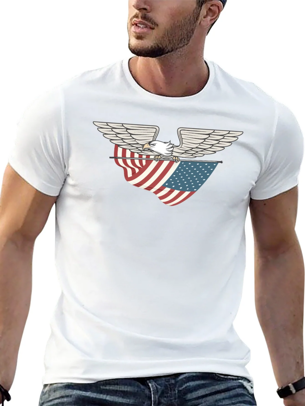 Eagle & American Flag Graphic T-Shirt product image 12
