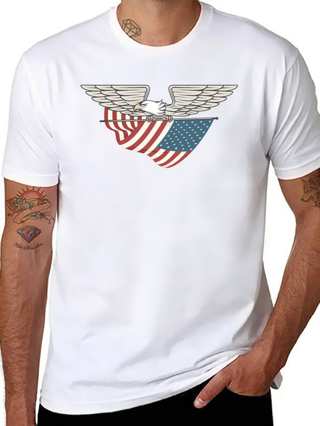 Eagle & American Flag Graphic T-Shirt product image 7