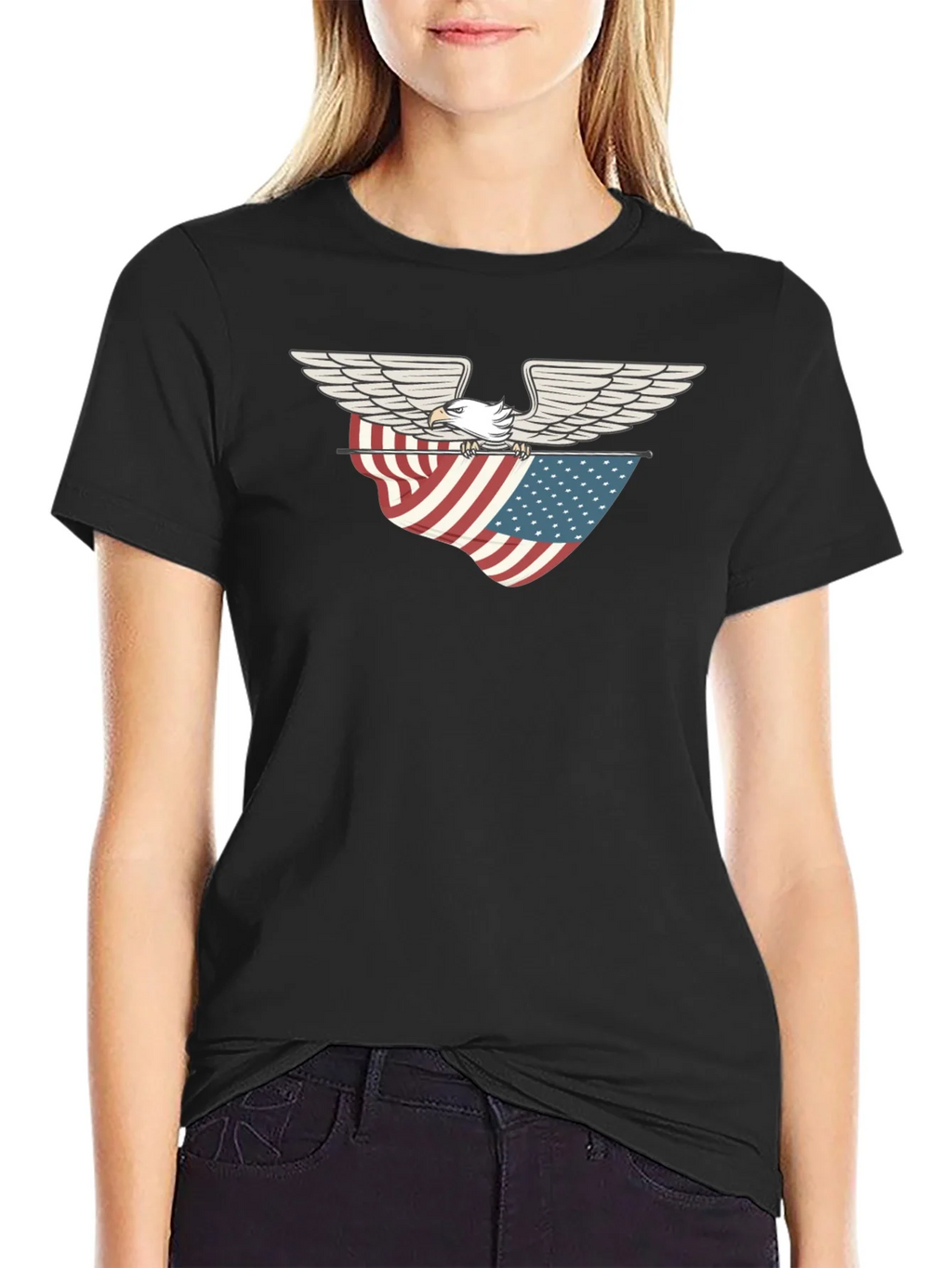Eagle & American Flag Graphic T-Shirt product image 2