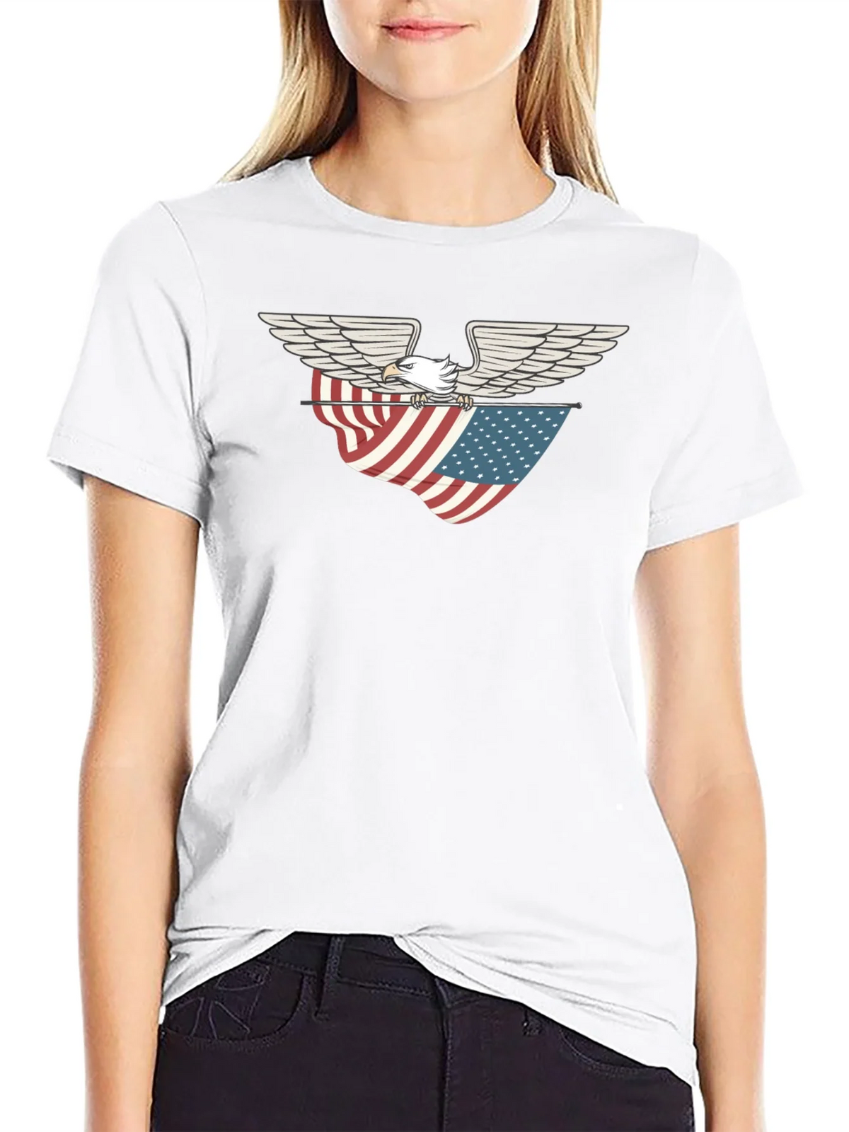 Eagle & American Flag Graphic T-Shirt product image 8