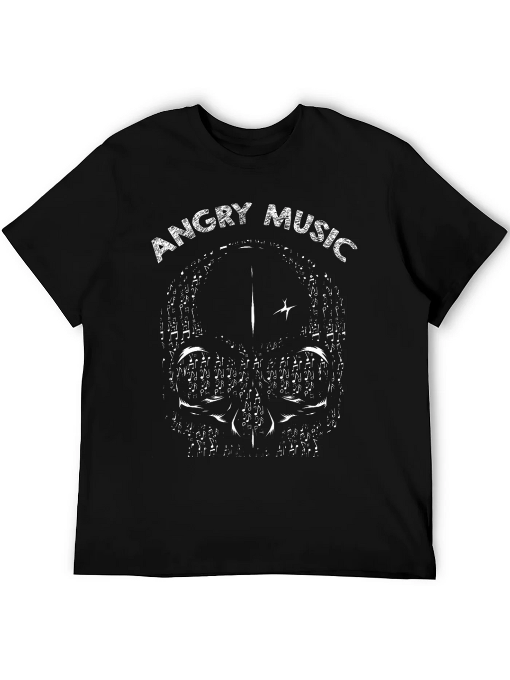 Angry Music Skull Graphic T-Shirt product image 5