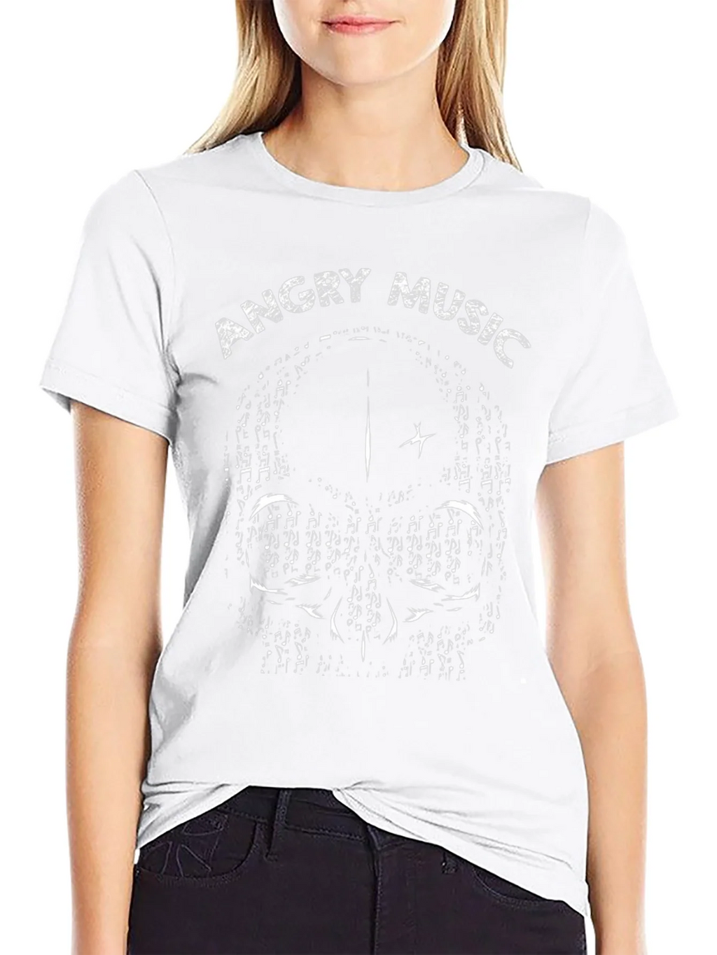 Angry Music Skull Graphic T-Shirt product image 8