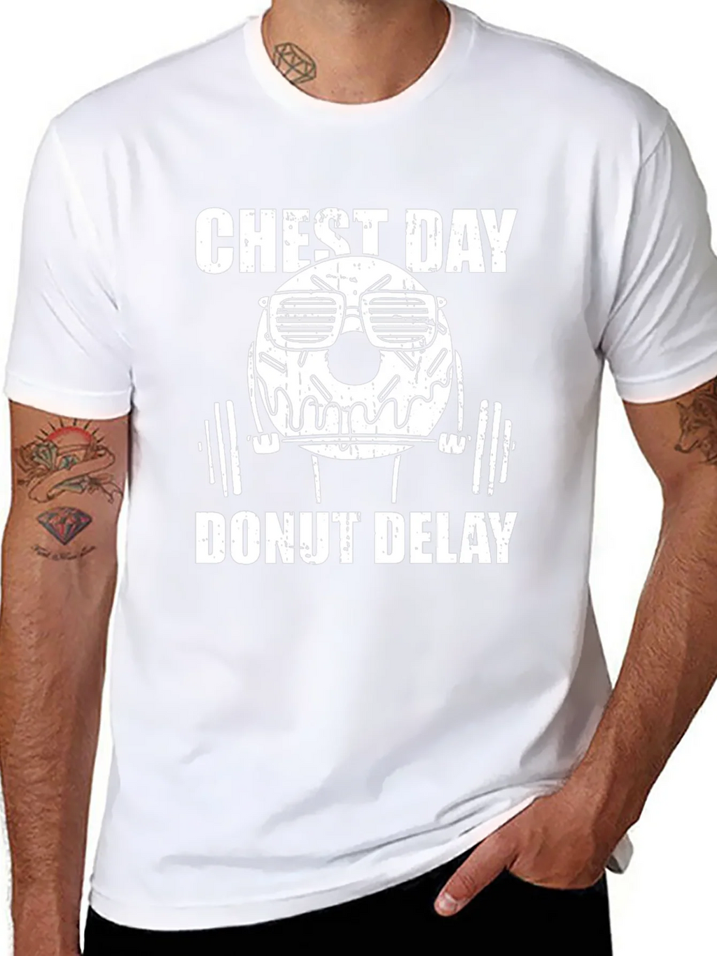 Chest Day Donut Delay Graphic T-Shirt product image 7