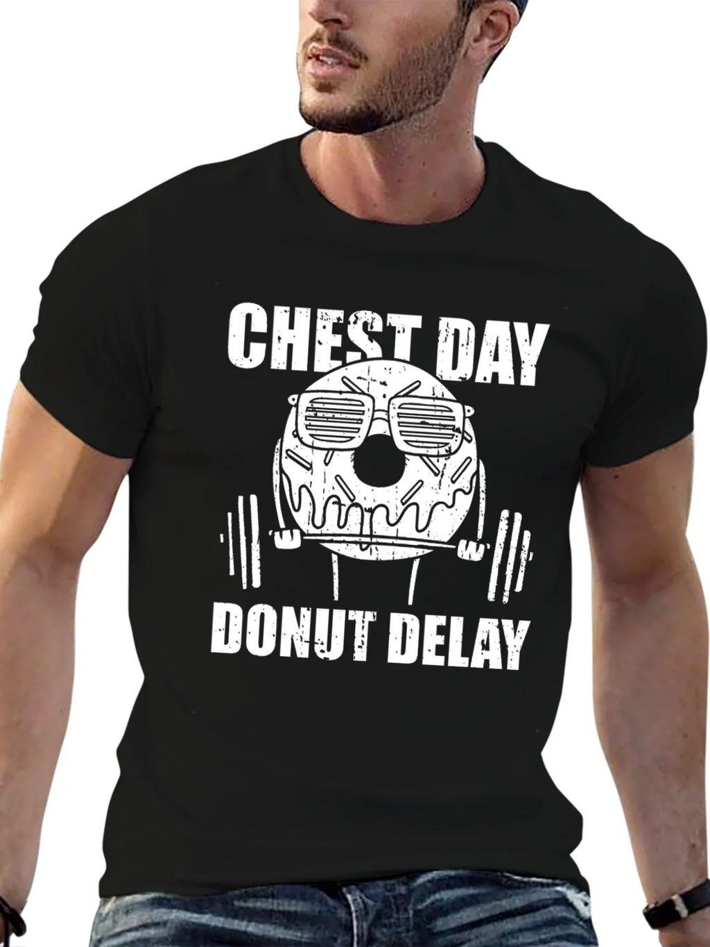 Chest Day Donut Delay Graphic T-Shirt product image 6