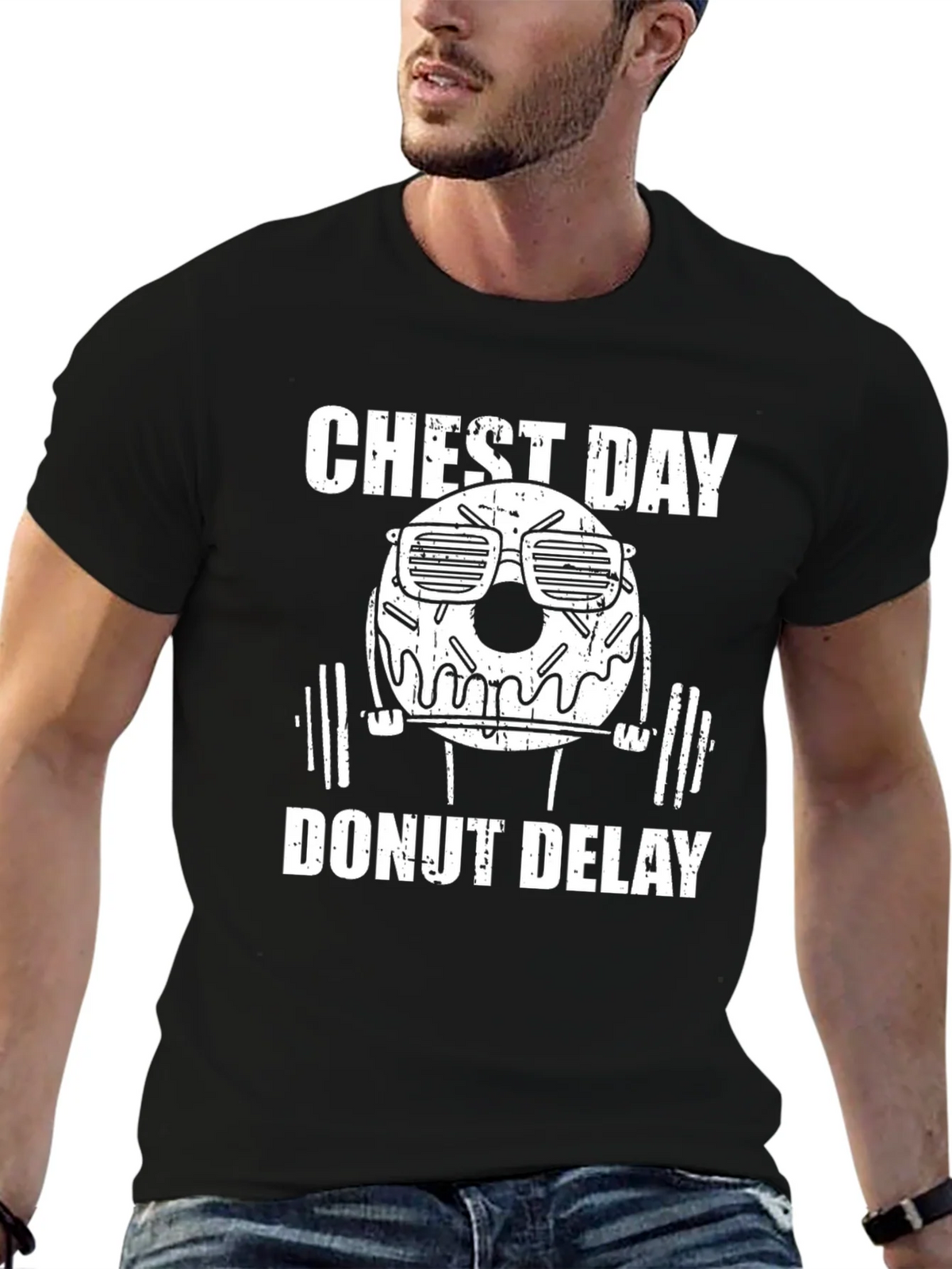 Chest Day Donut Delay Graphic T-Shirt product image 6