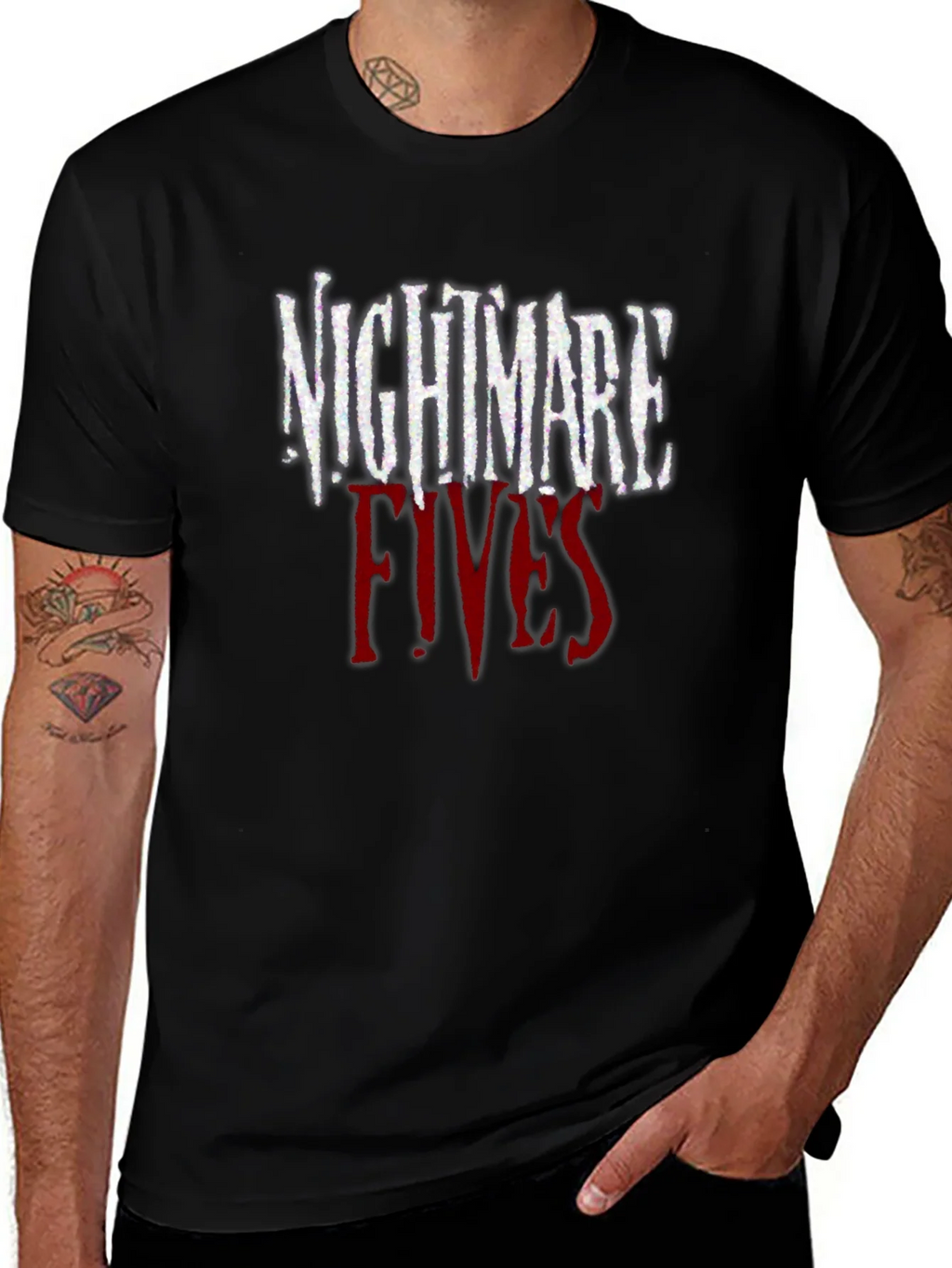 Nightmare Fives Graphic Tee - Dark Horror Style product image 1