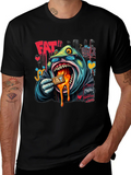 Cartoon FAT Graphic Print Crew Neck T-Shirt product image 1