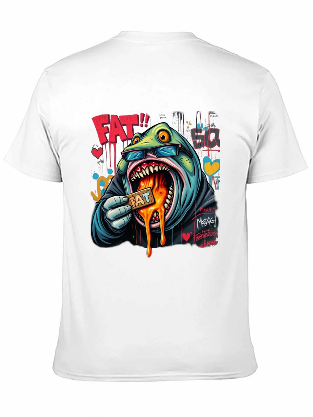 Cartoon FAT Graphic Print Crew Neck T-Shirt product image 10