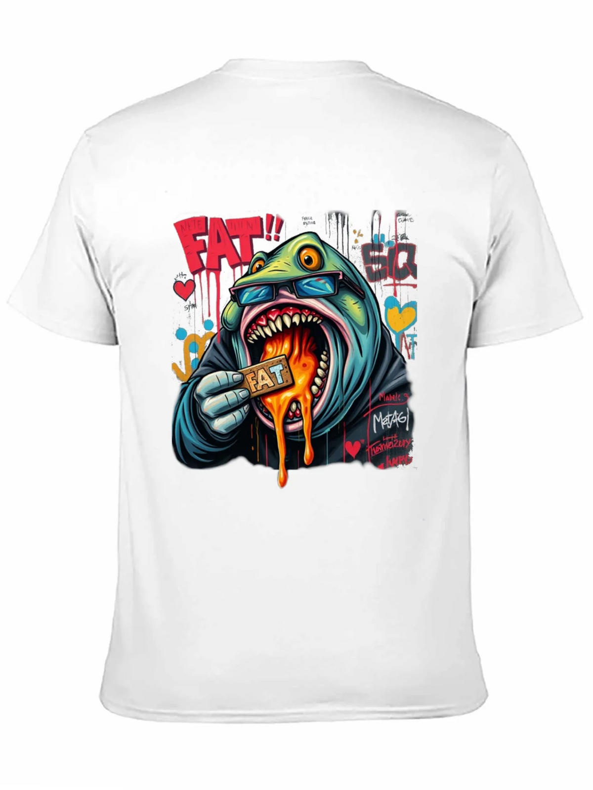 Cartoon FAT Graphic Print Crew Neck T-Shirt product image 10