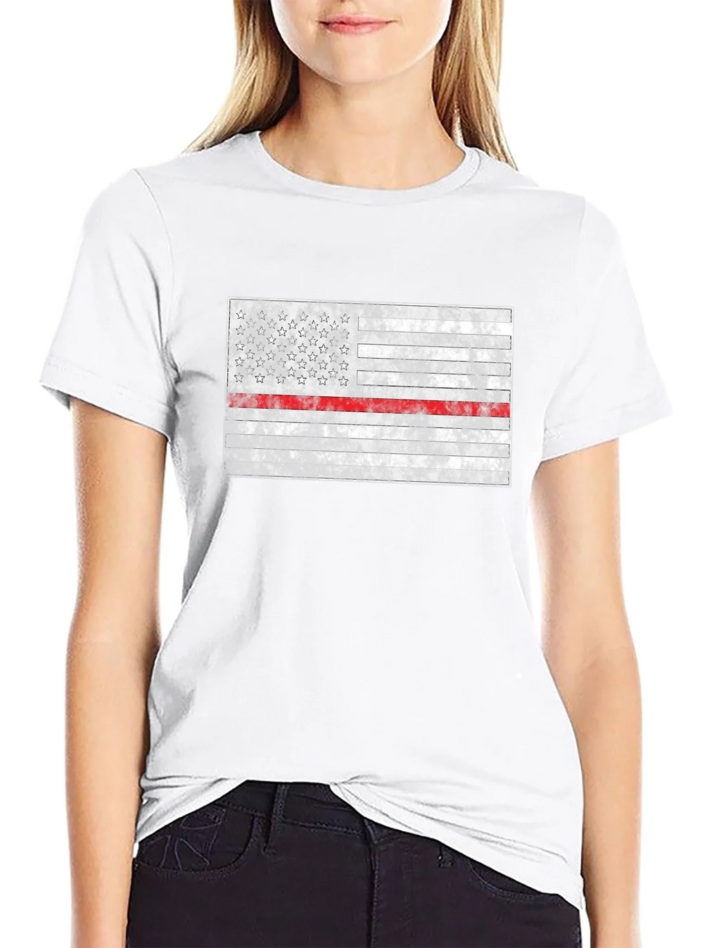 Thin Red Line Flag T-Shirt - Firefighter Support product image 8