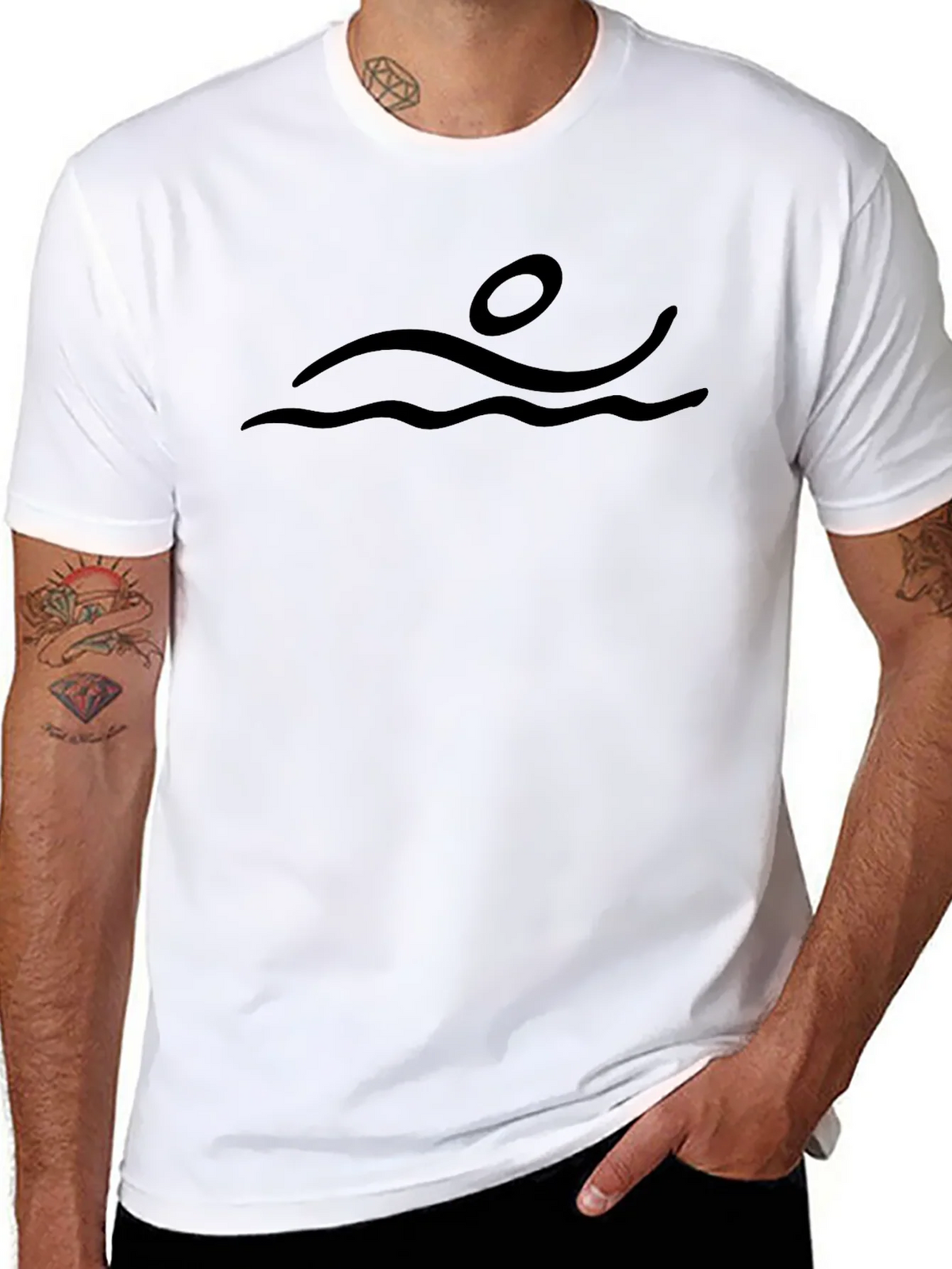 Swimmer Graphic Tee - Black product image 7