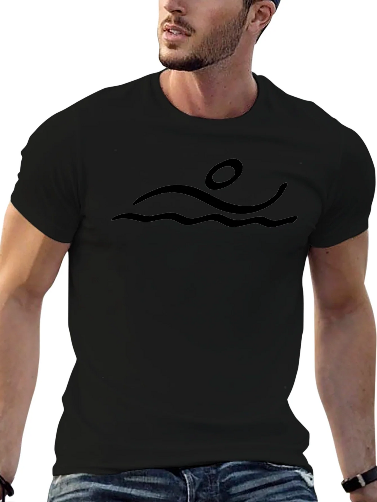 Swimmer Graphic Tee - Black product image 6