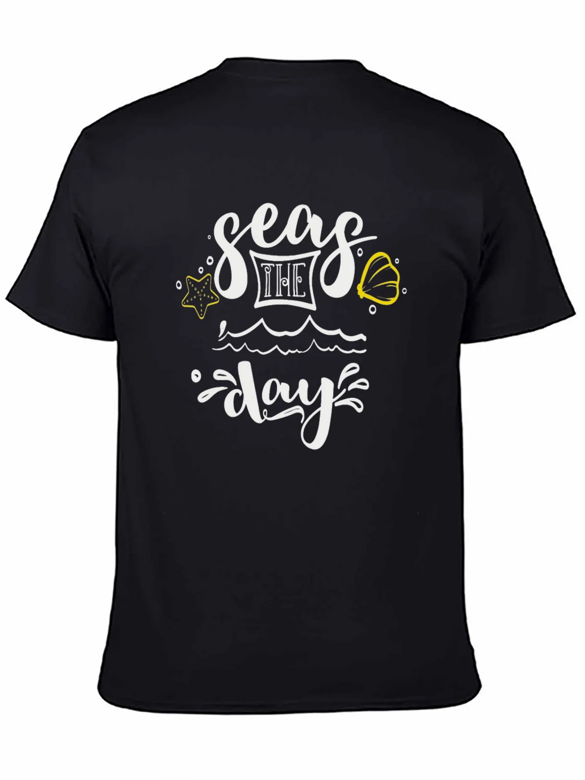 Seas The Day Graphic Tee - Black Cotton T-Shirt product image 4