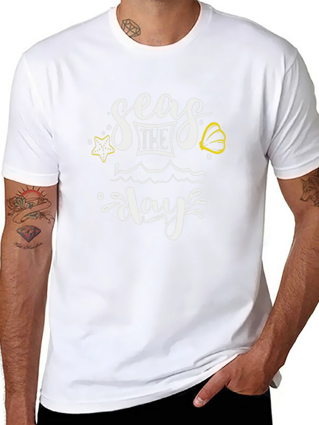 Seas The Day Graphic Tee - Black Cotton T-Shirt product image 7