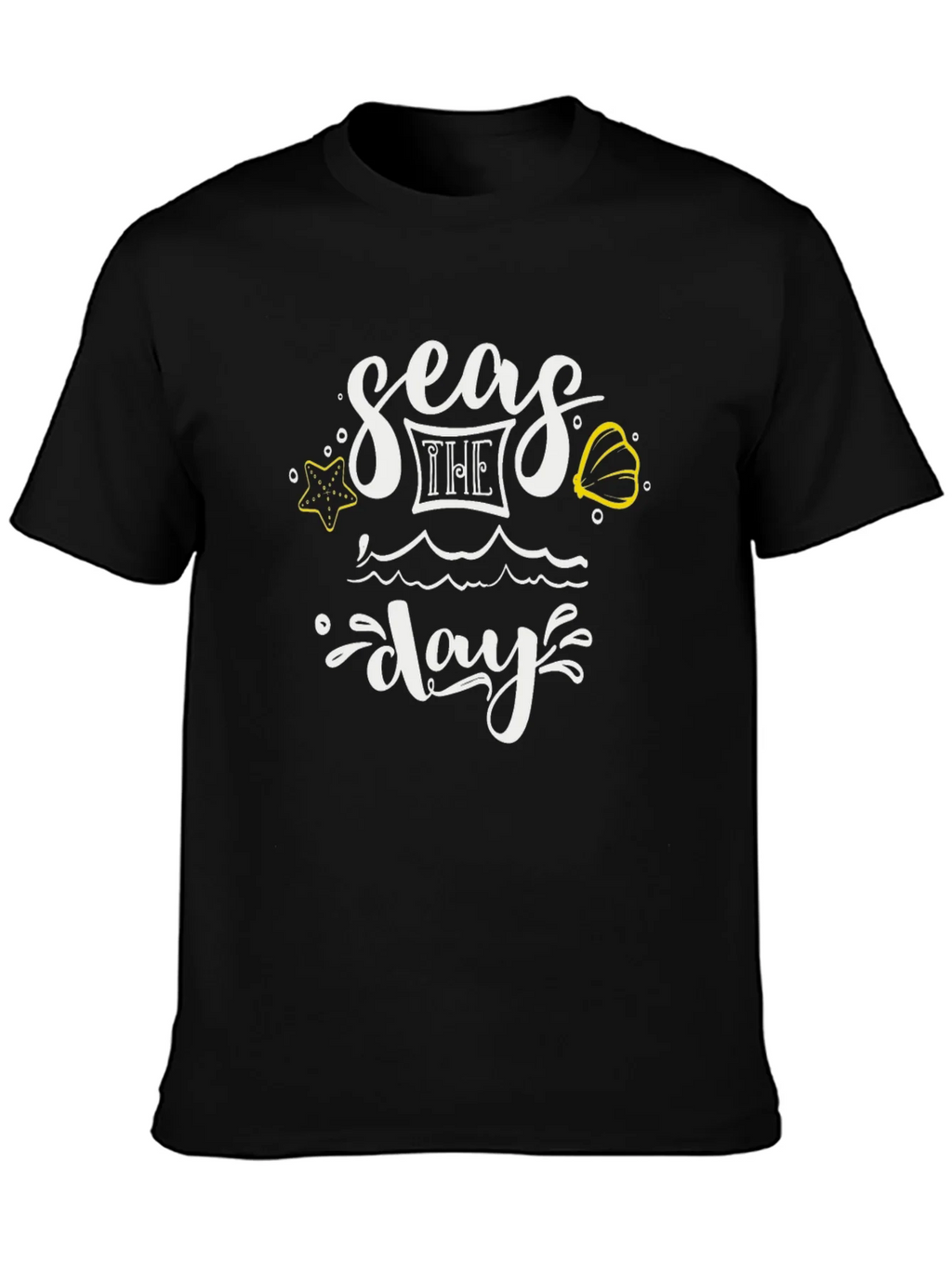 Seas The Day Graphic Tee - Black Cotton T-Shirt product image 3