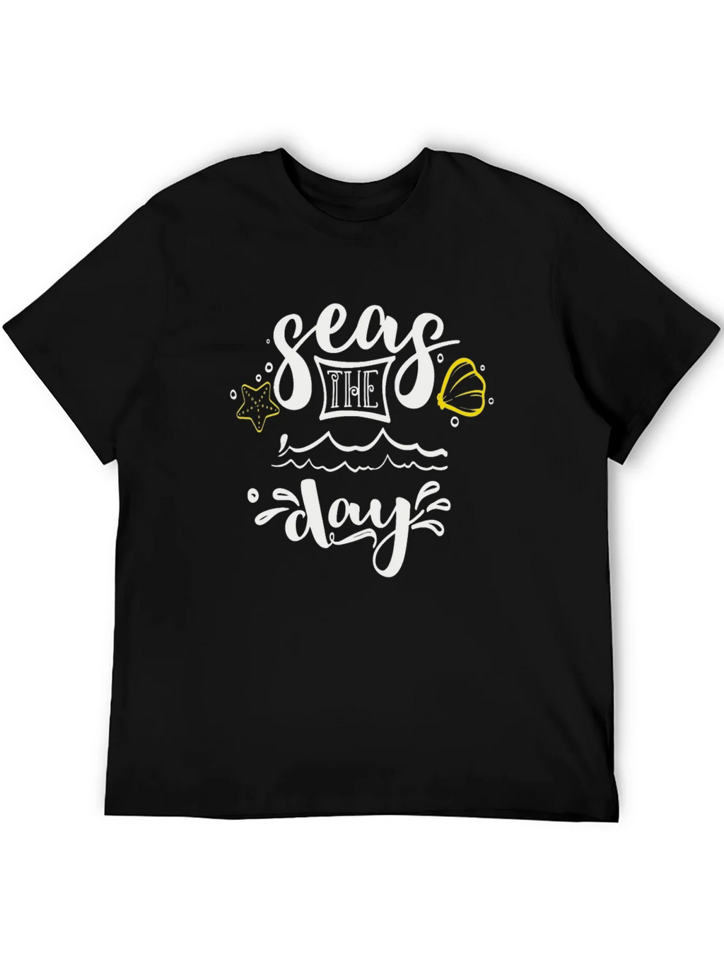 Seas The Day Graphic Tee - Black Cotton T-Shirt product image 5