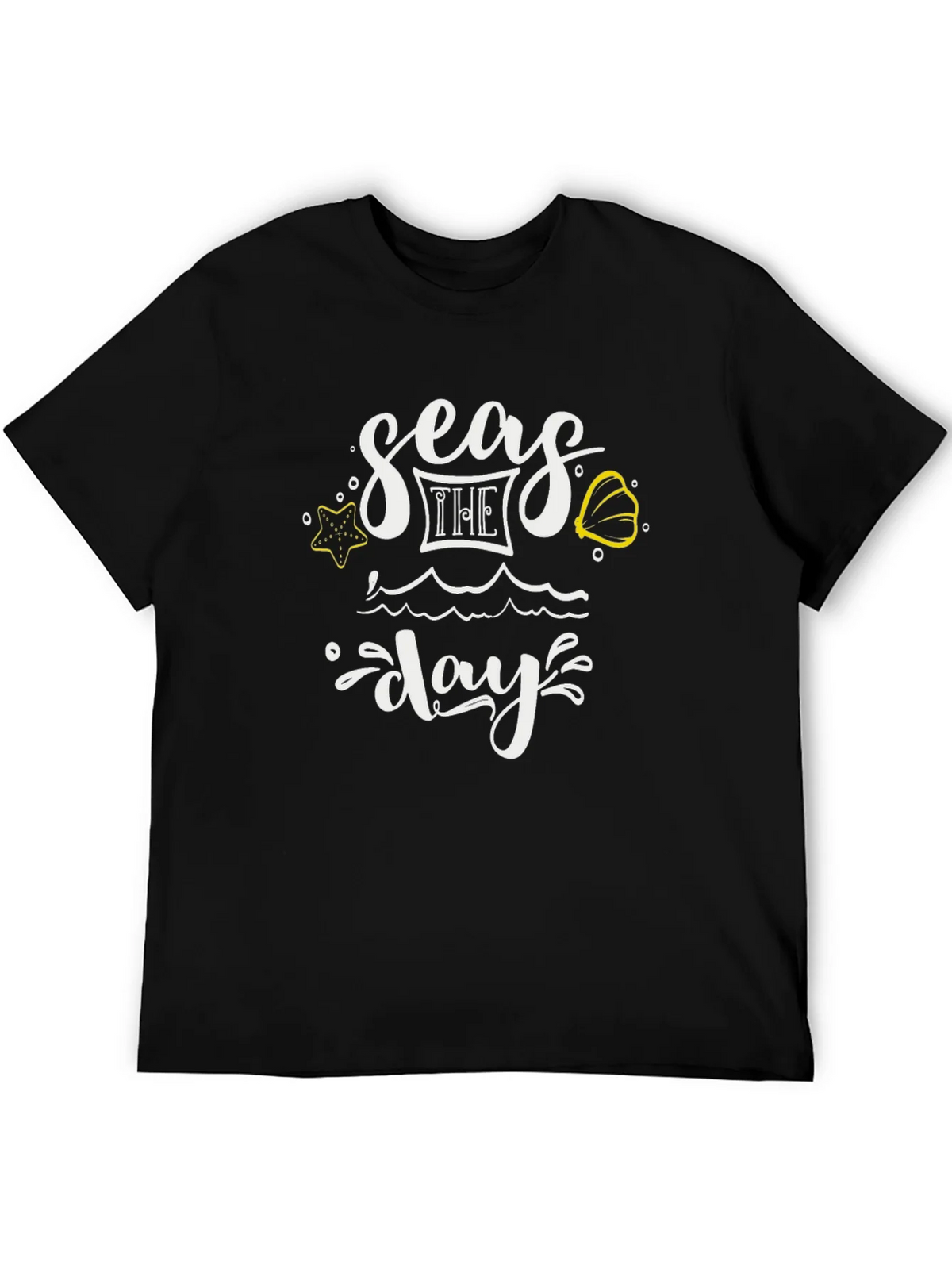 Seas The Day Graphic Tee - Black Cotton T-Shirt product image 5