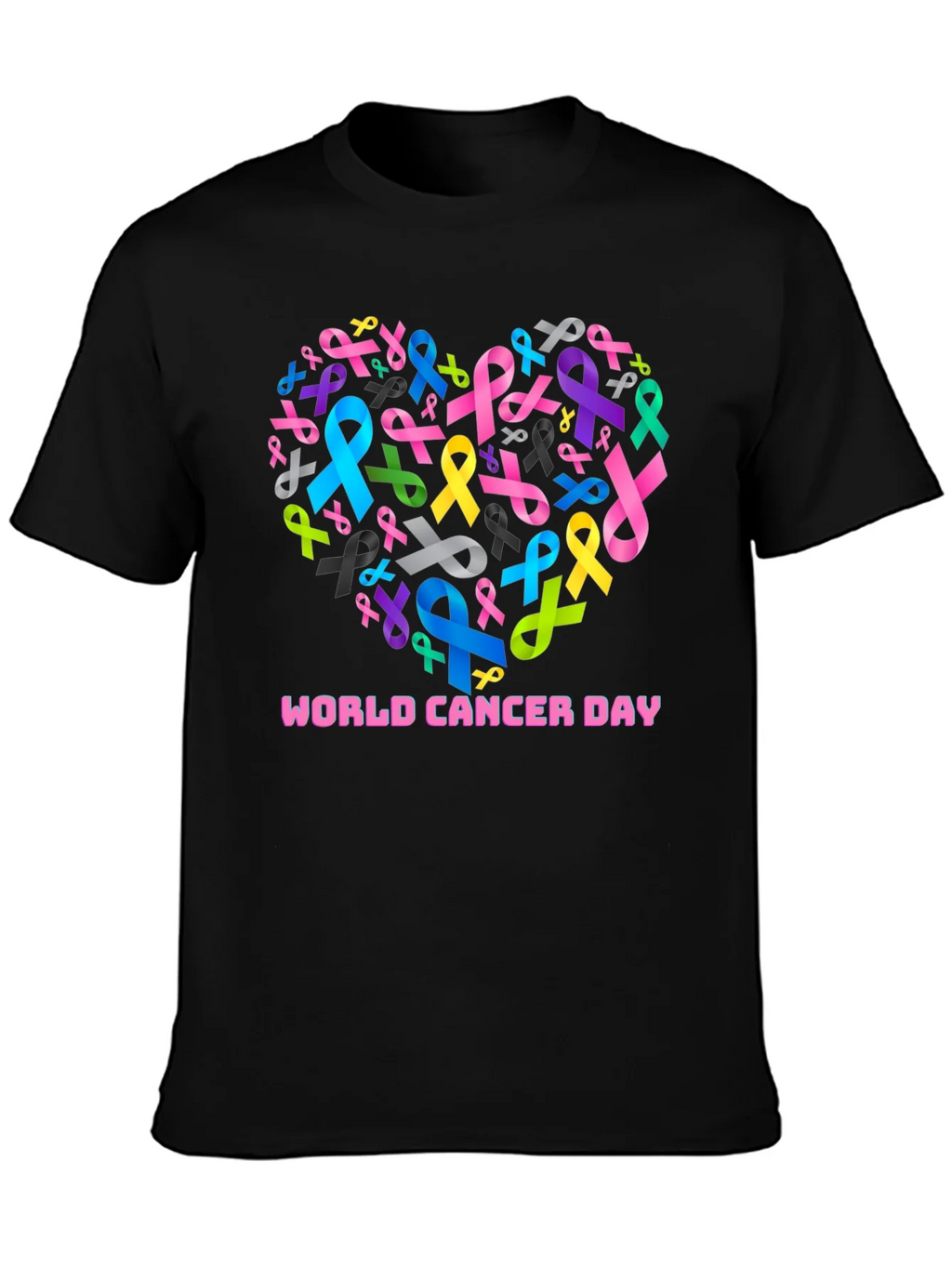 World Cancer Day Ribbon Heart T-Shirt product image 3