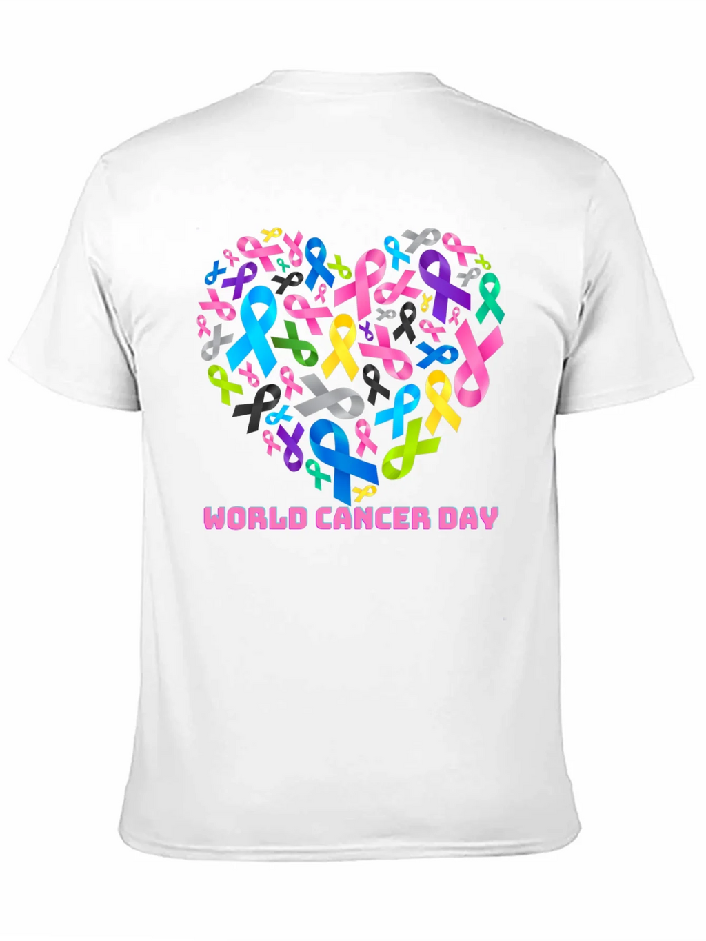 World Cancer Day Ribbon Heart T-Shirt product image 10
