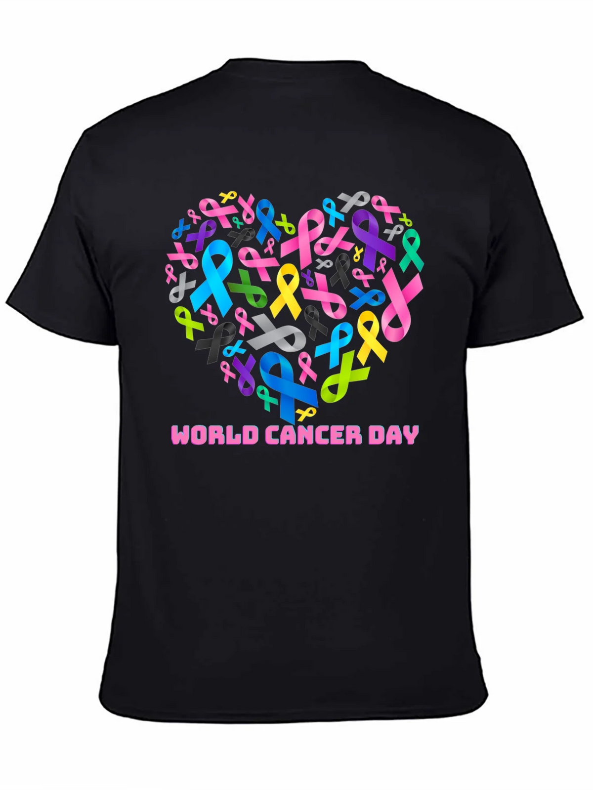 World Cancer Day Ribbon Heart T-Shirt product image 4