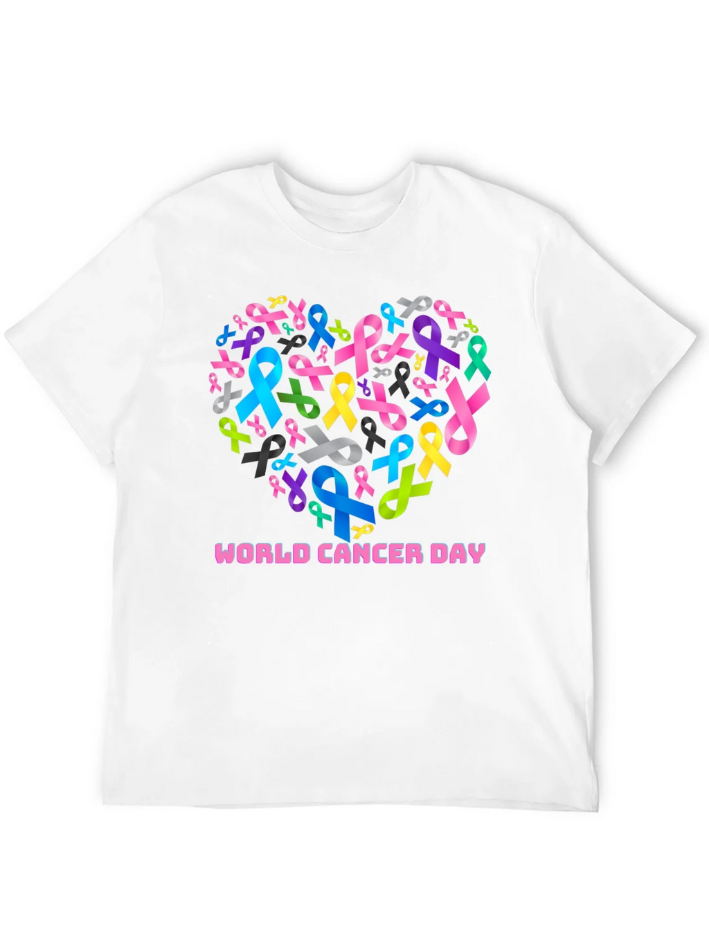 World Cancer Day Ribbon Heart T-Shirt product image 11