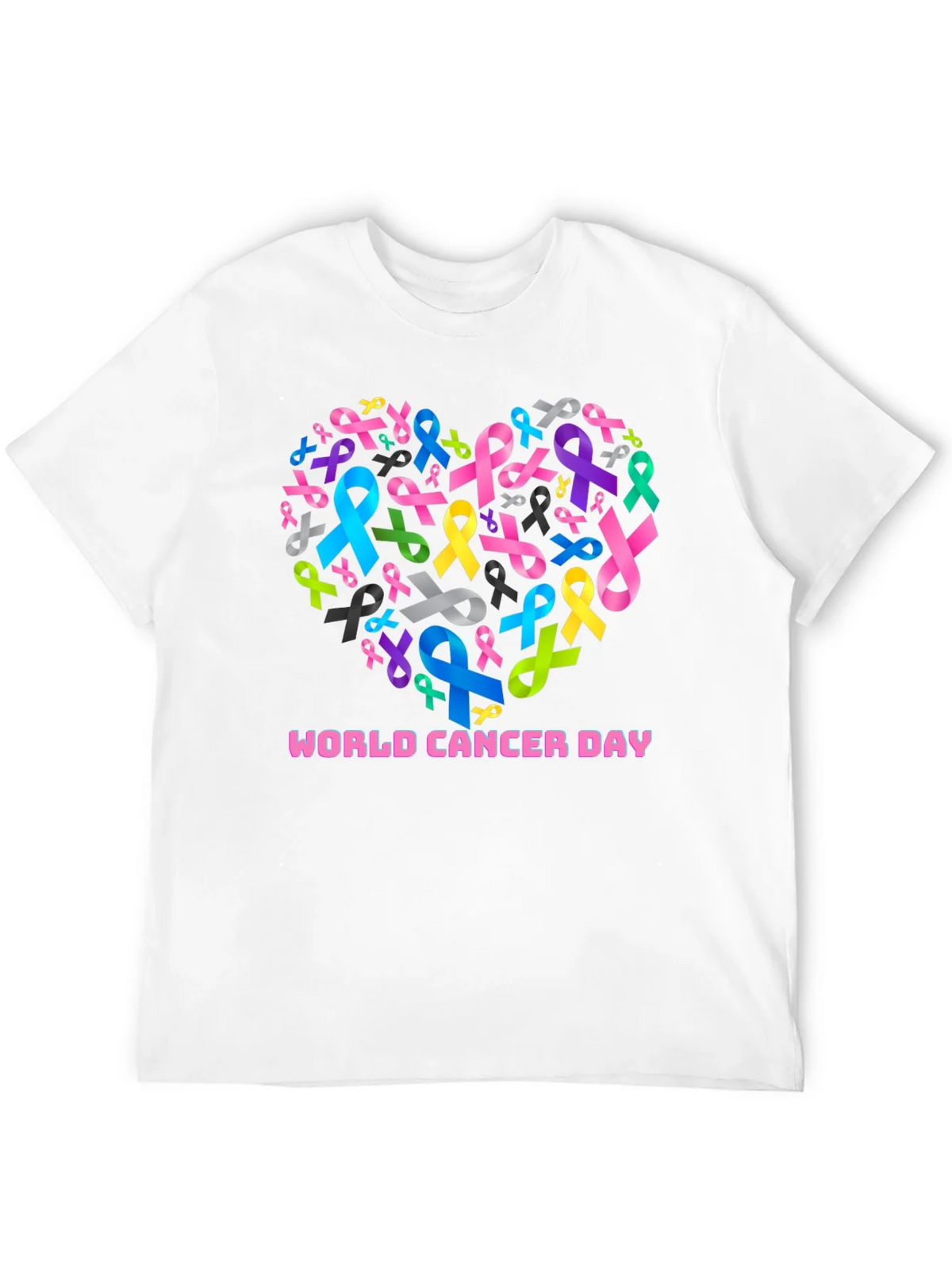 World Cancer Day Ribbon Heart T-Shirt product image 11