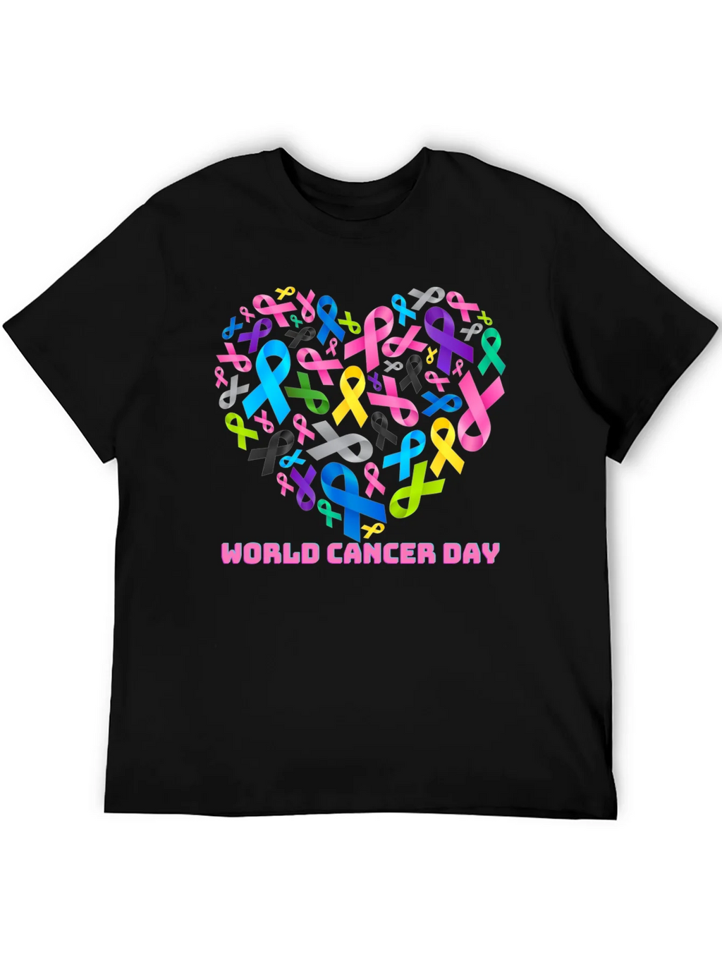 World Cancer Day Ribbon Heart T-Shirt product image 5