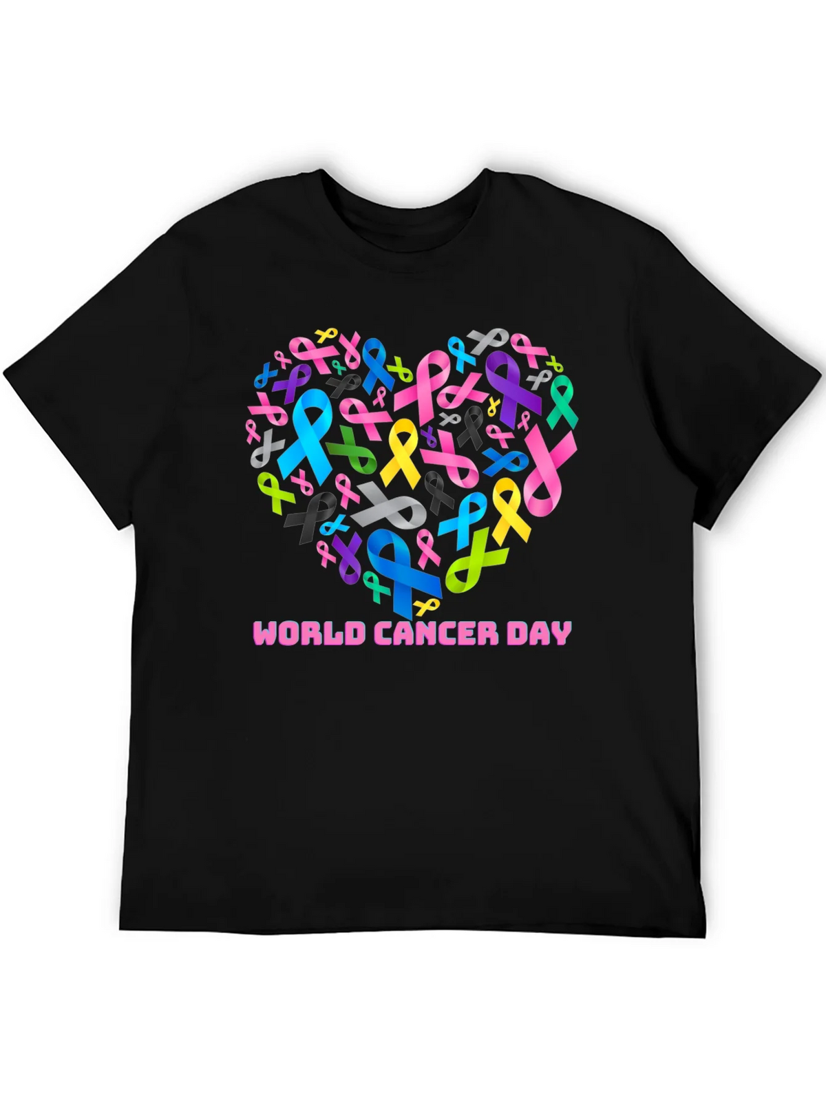 World Cancer Day Ribbon Heart T-Shirt product image 5