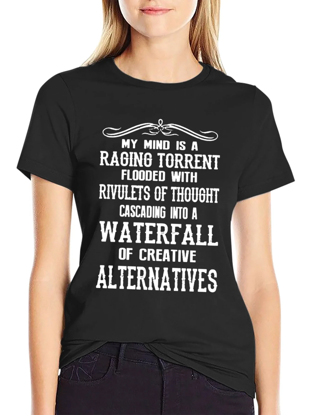 Creative Mind T-Shirt - Raging Torrent Waterfall Design product image 2