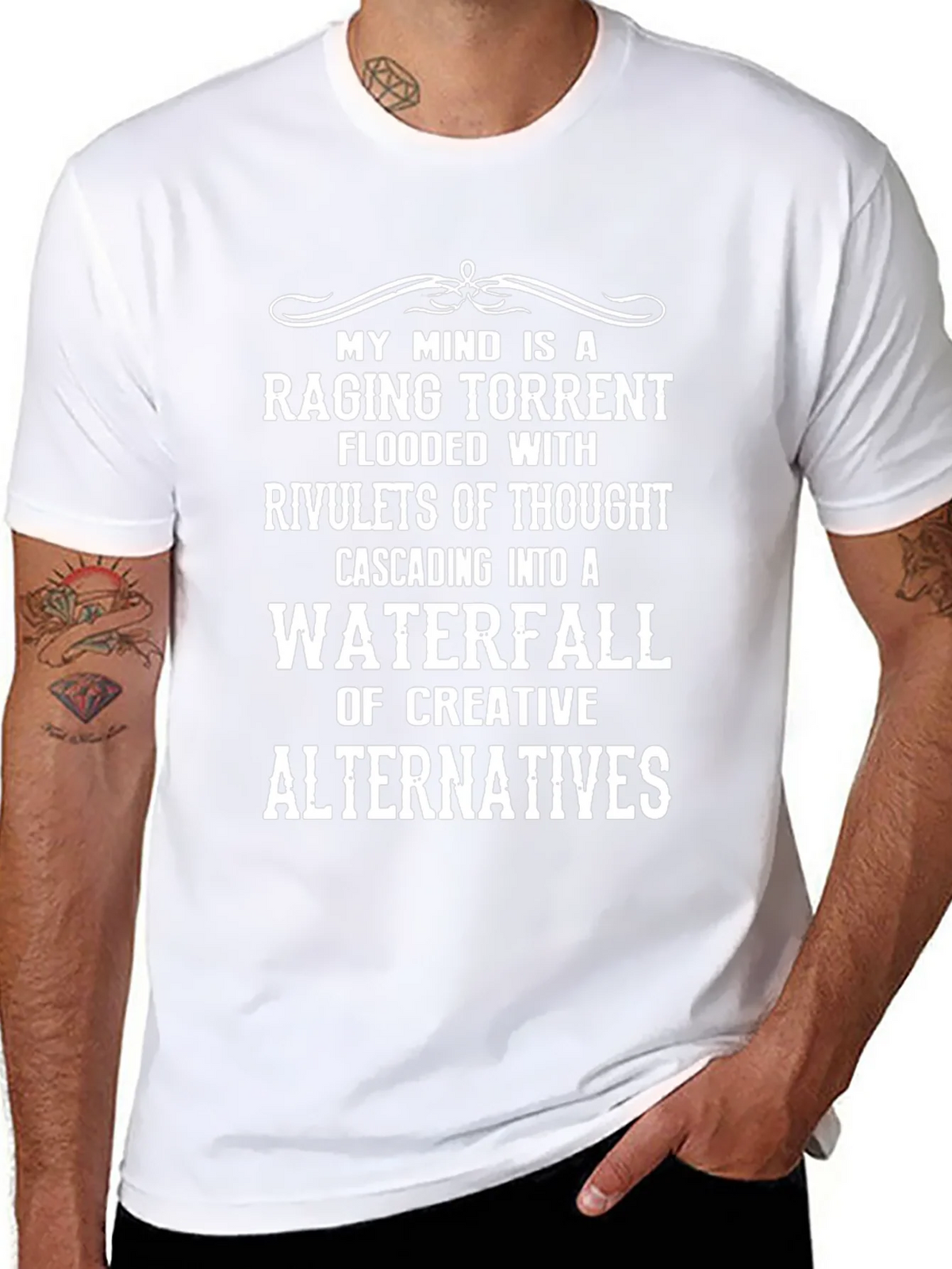 Creative Mind T-Shirt - Raging Torrent Waterfall Design product image 7