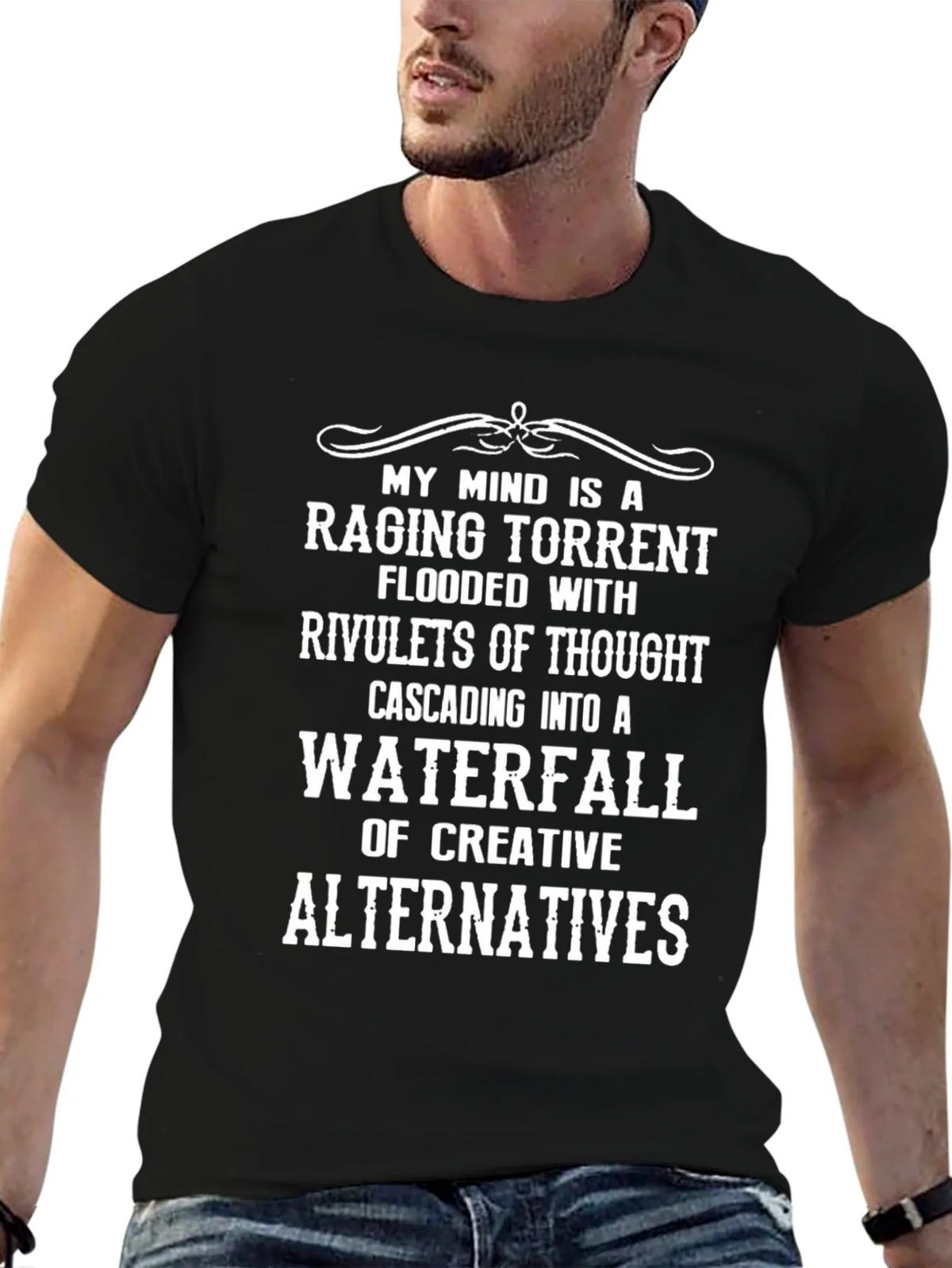 Creative Mind T-Shirt - Raging Torrent Waterfall Design product image 6