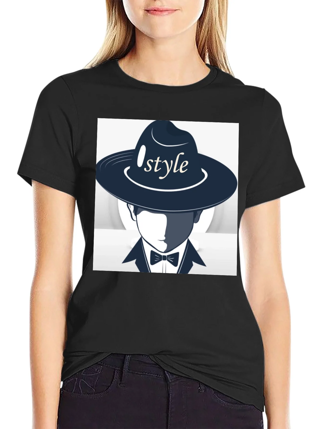 Stylish Style Graphic Print Black T-Shirt product image 2
