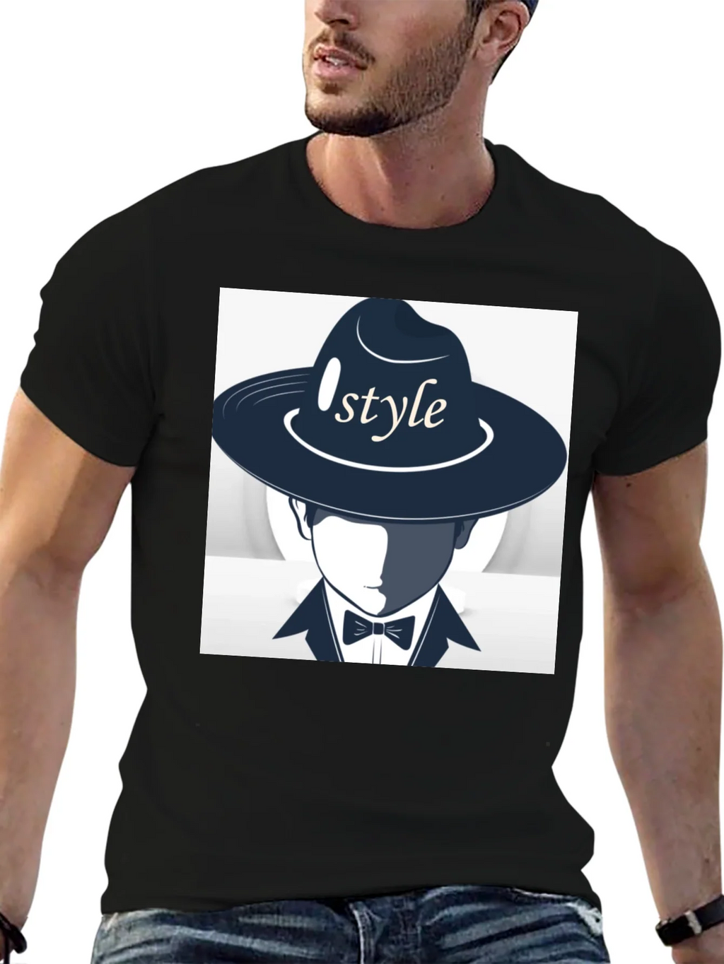 Stylish Style Graphic Print Black T-Shirt product image 6