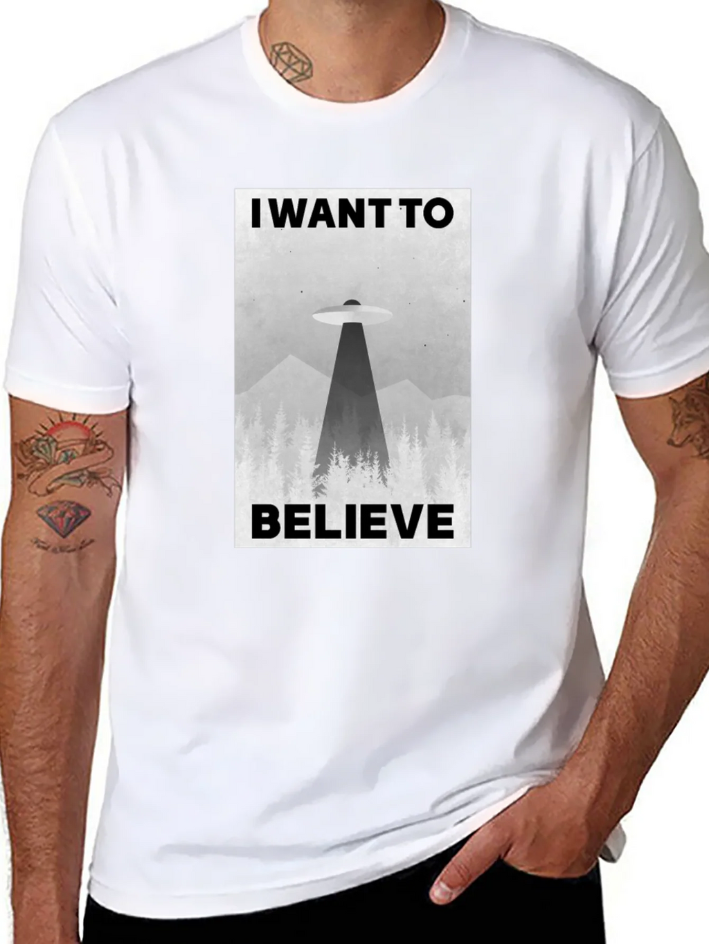 I Want to Believe UFO Graphic T-Shirt product image 7
