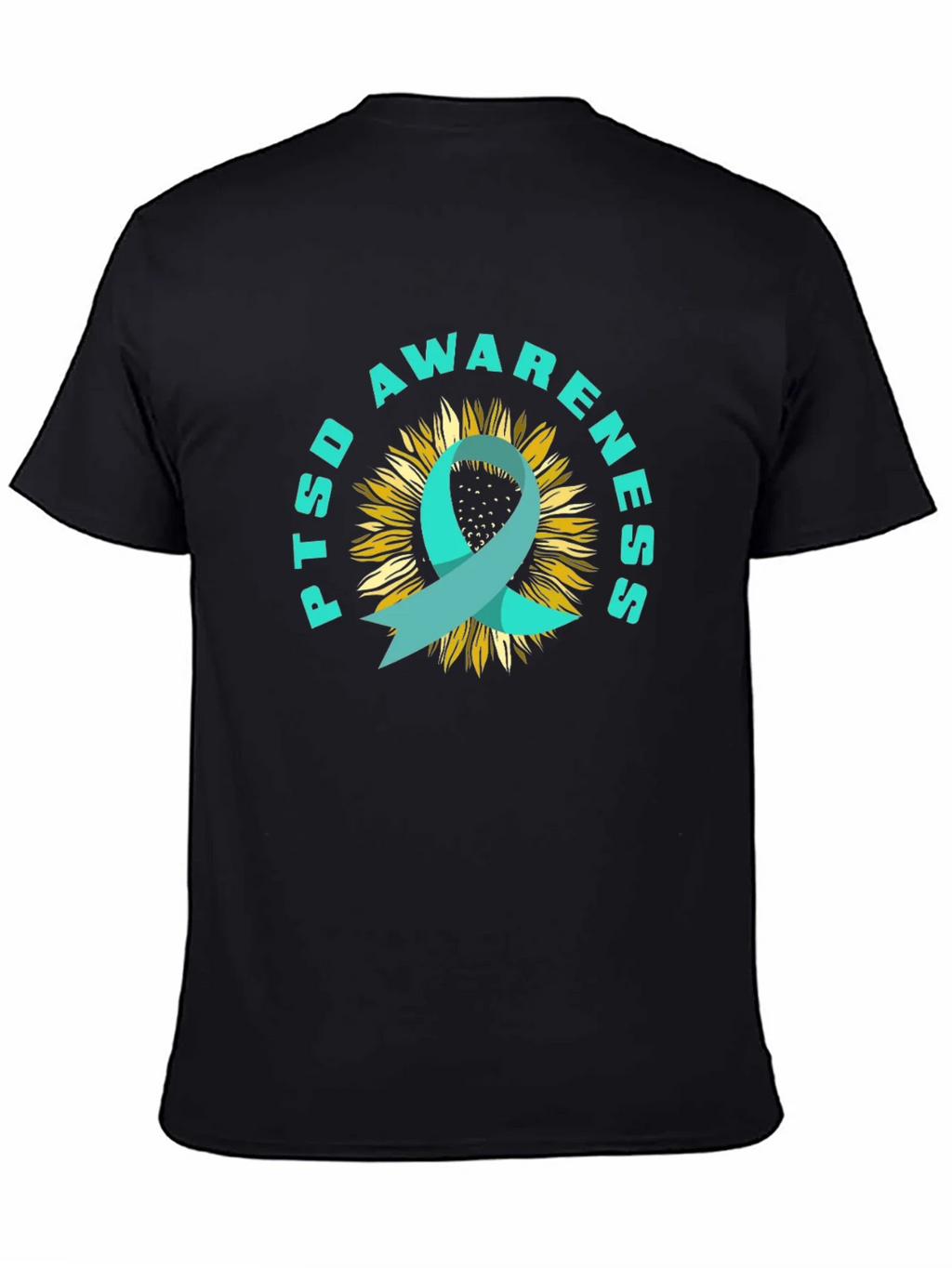 PTSD Awareness Sunflower Ribbon T-Shirt product image 4