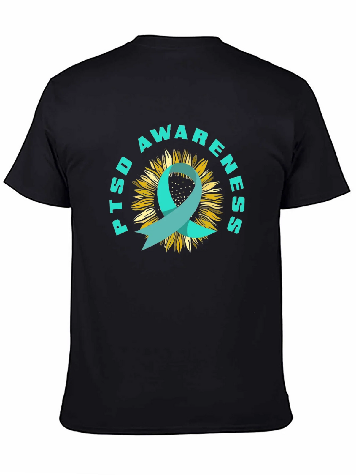 PTSD Awareness Sunflower Ribbon T-Shirt product image 4