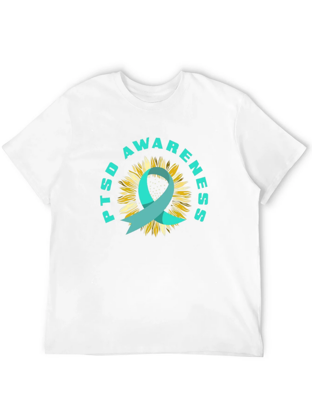 PTSD Awareness Sunflower Ribbon T-Shirt product image 11