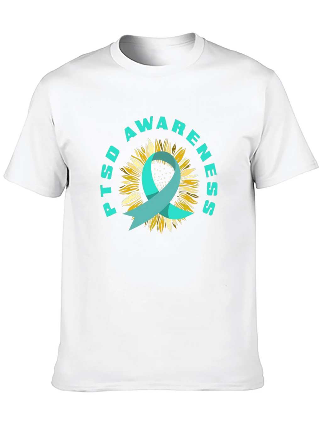 PTSD Awareness Sunflower Ribbon T-Shirt product image 9