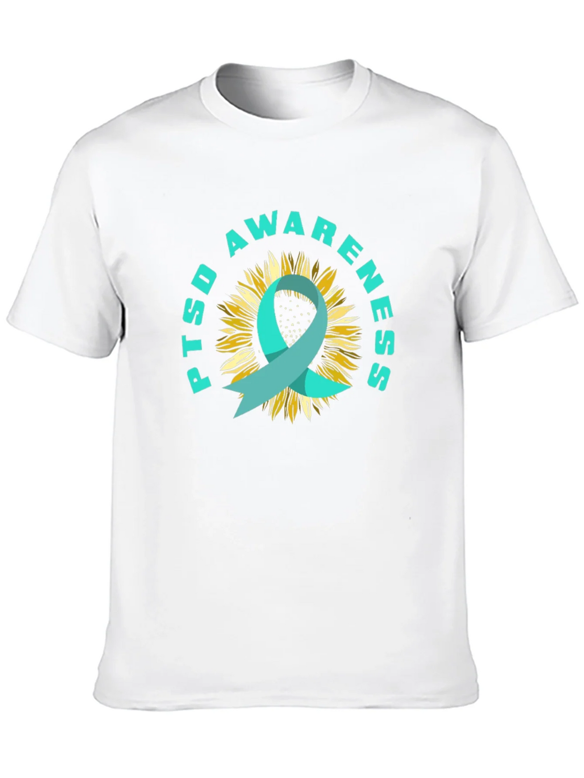 PTSD Awareness Sunflower Ribbon T-Shirt product image 9