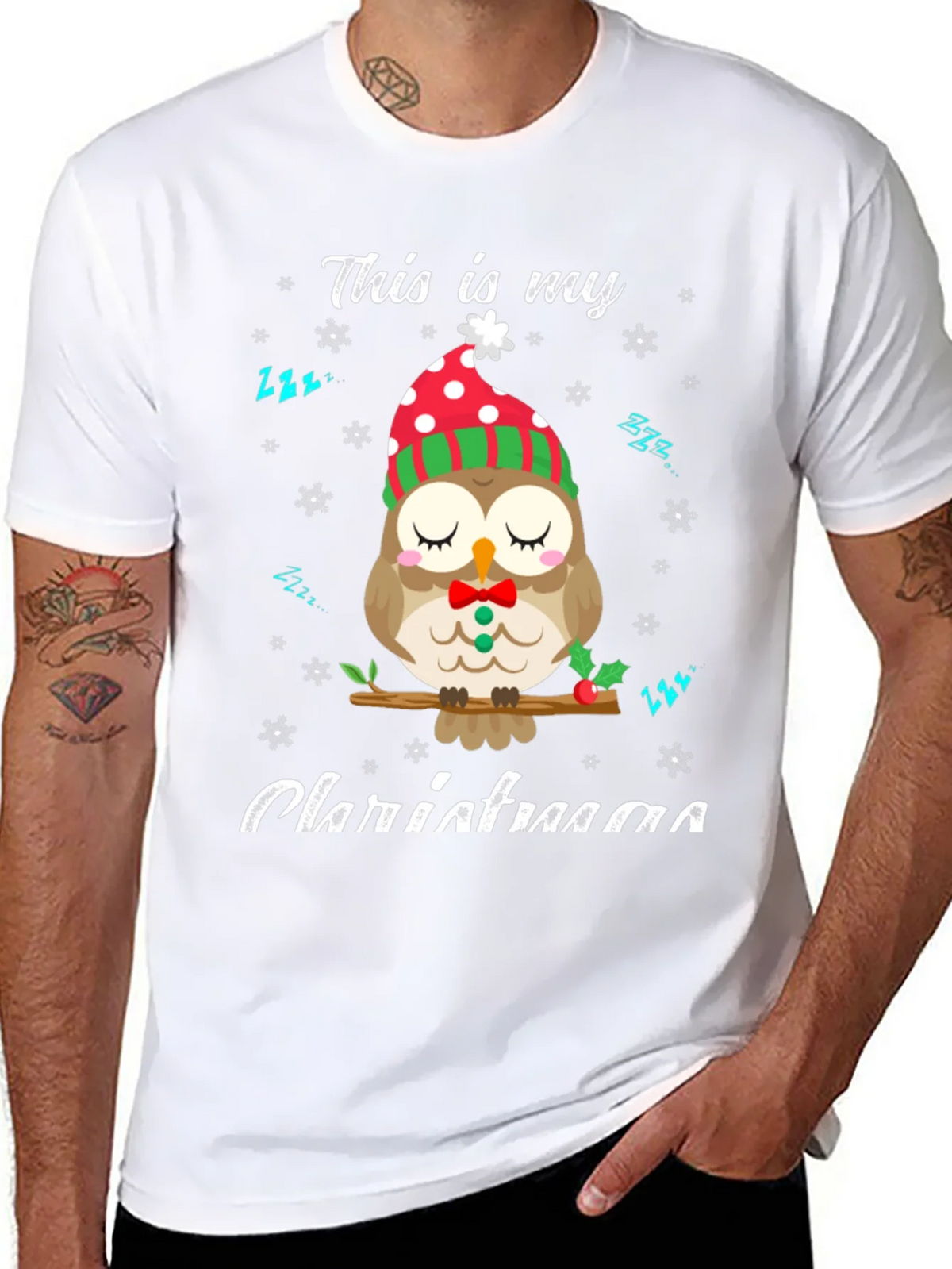 Cute Owl Christmas T-Shirt: Cozy Holiday Style product image 7