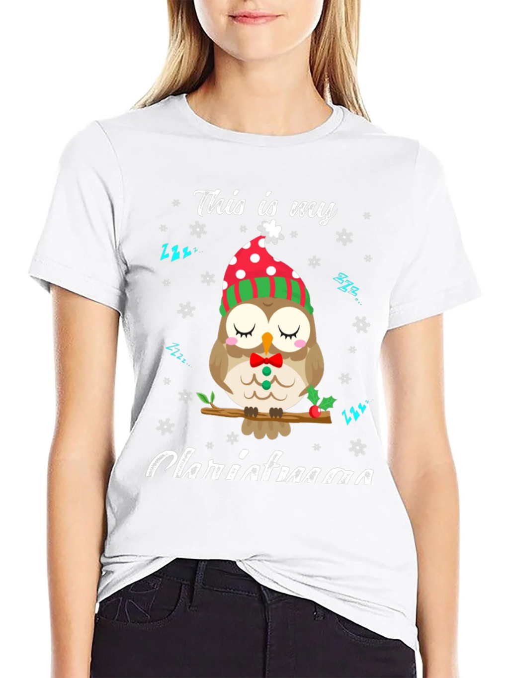 Cute Owl Christmas T-Shirt: Cozy Holiday Style product image 8