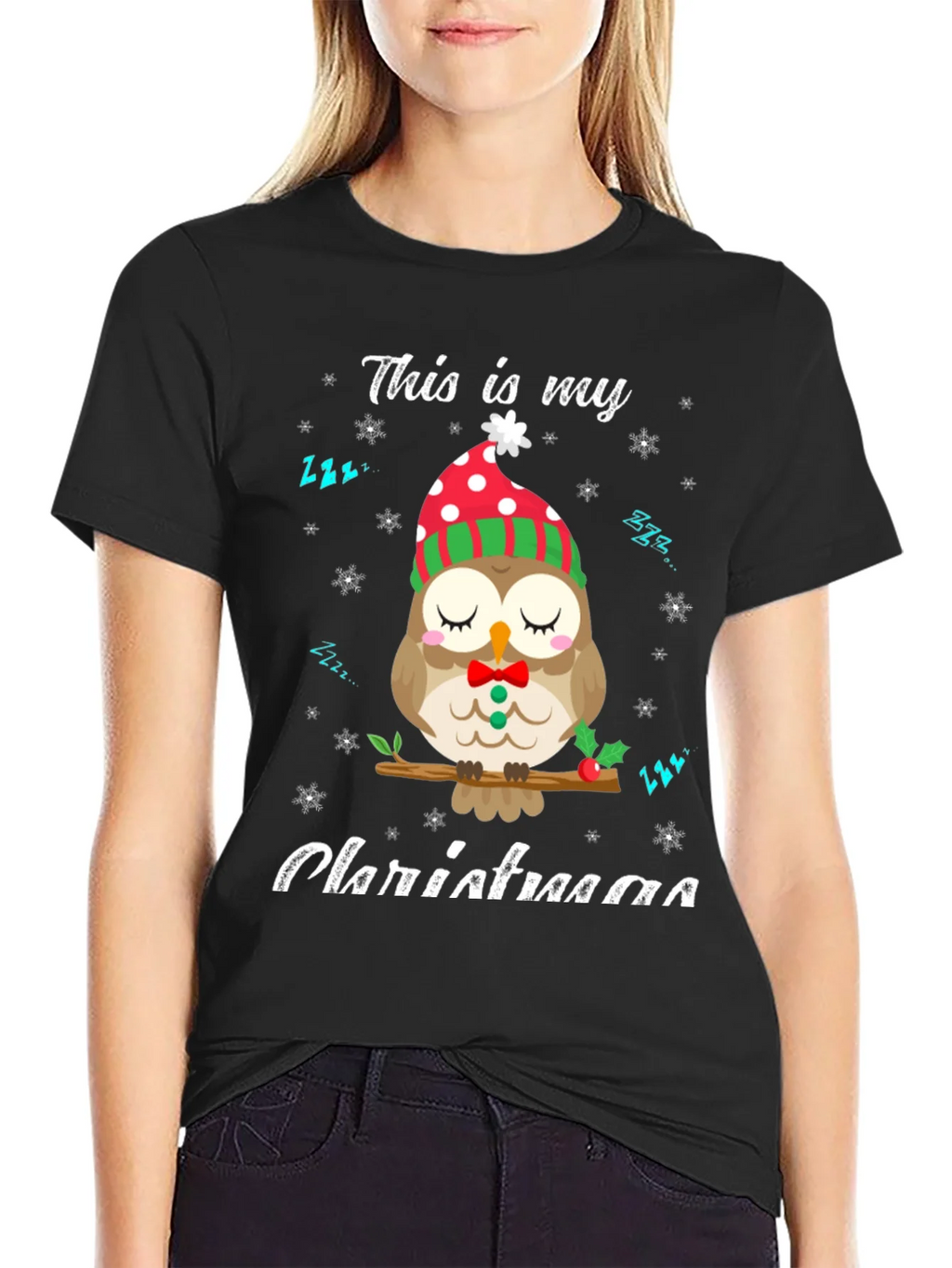 Cute Owl Christmas T-Shirt: Cozy Holiday Style product image 2