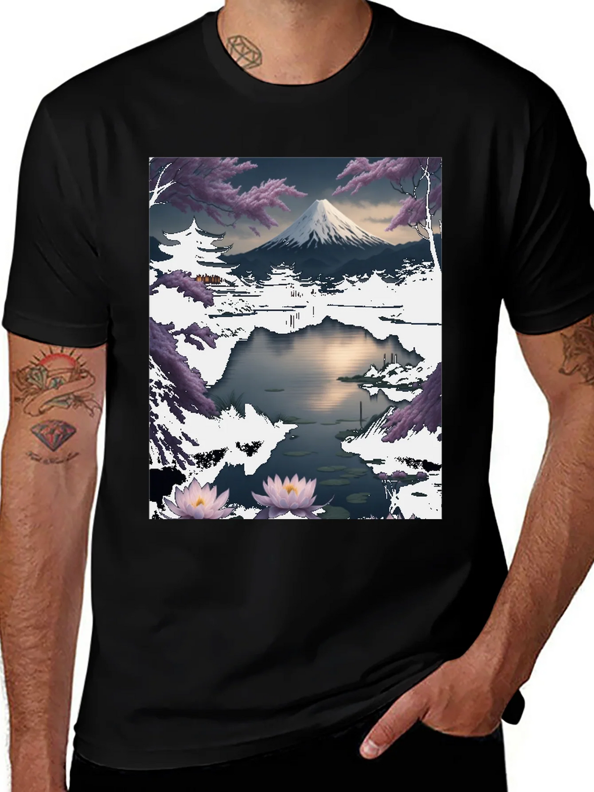 Mount Fuji Landscape Graphic T-Shirt product image 1