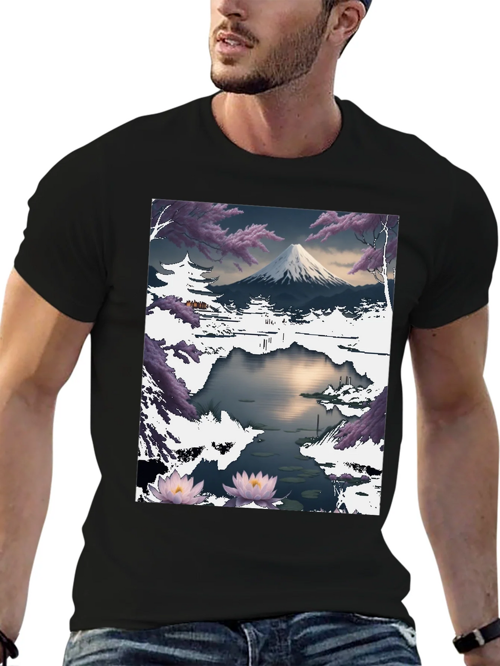 Mount Fuji Landscape Graphic T-Shirt product image 6