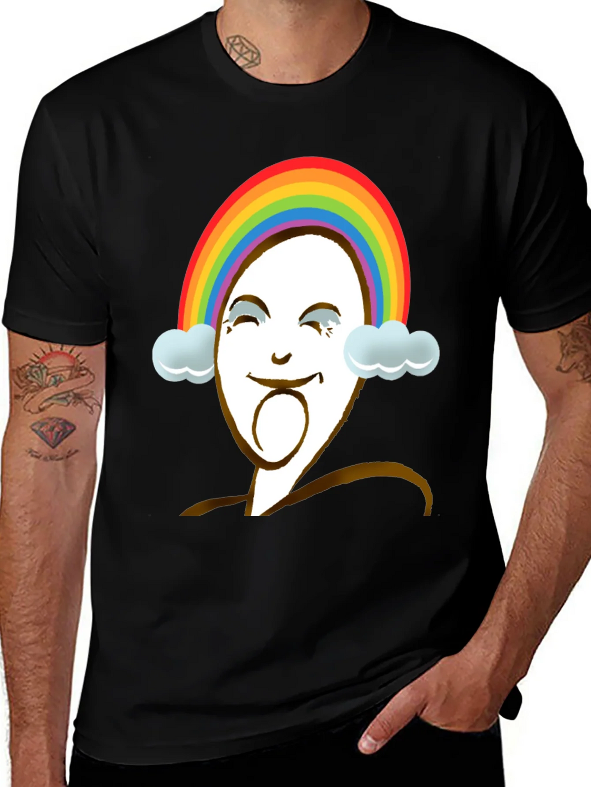 Rainbow Face Graphic Tee - Unique Design product image 1