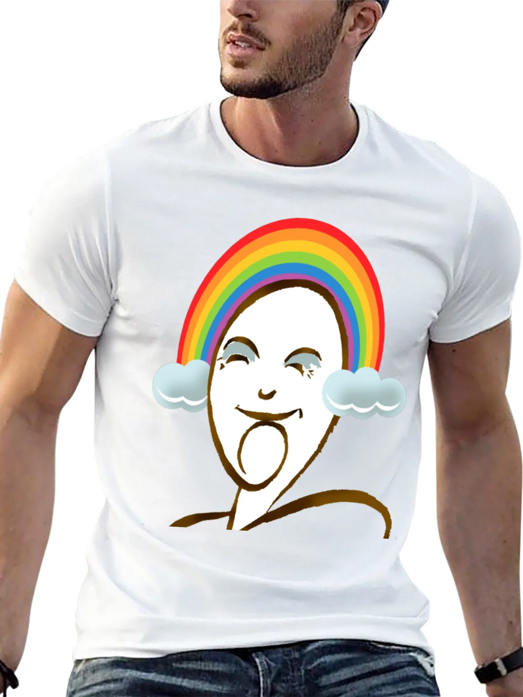 Rainbow Face Graphic Tee - Unique Design product image 12